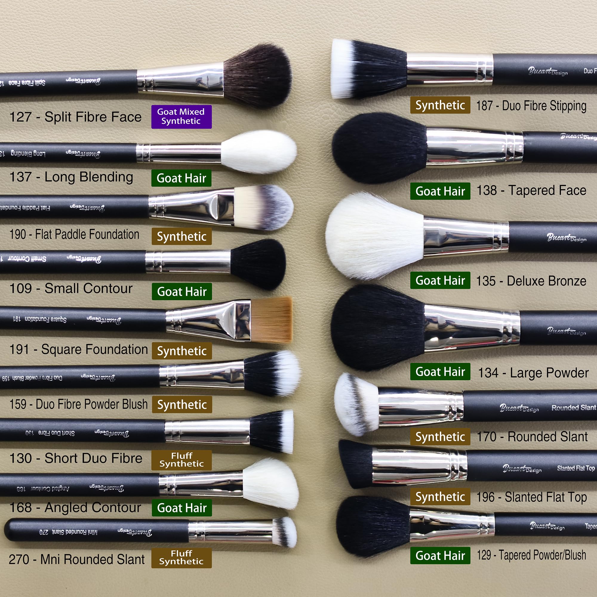 Ferrules duraderas y diseño de fibras premium para uso prolongado.