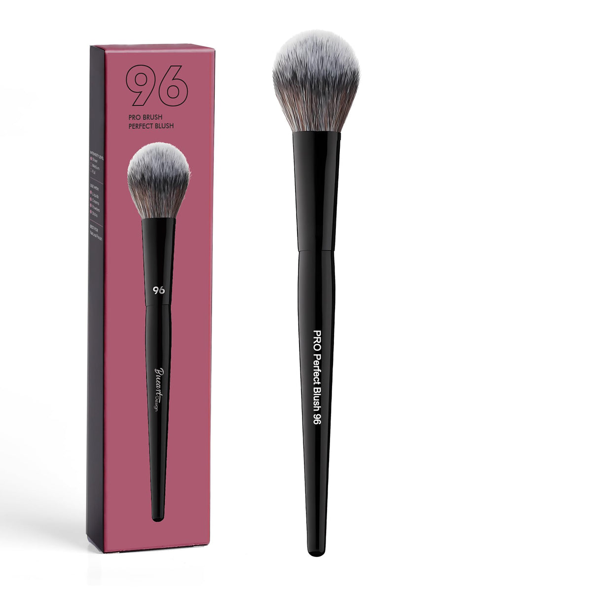 Bueart Design PRO Perfect Blush: brocha de pelo sintético suave para rubor suave.