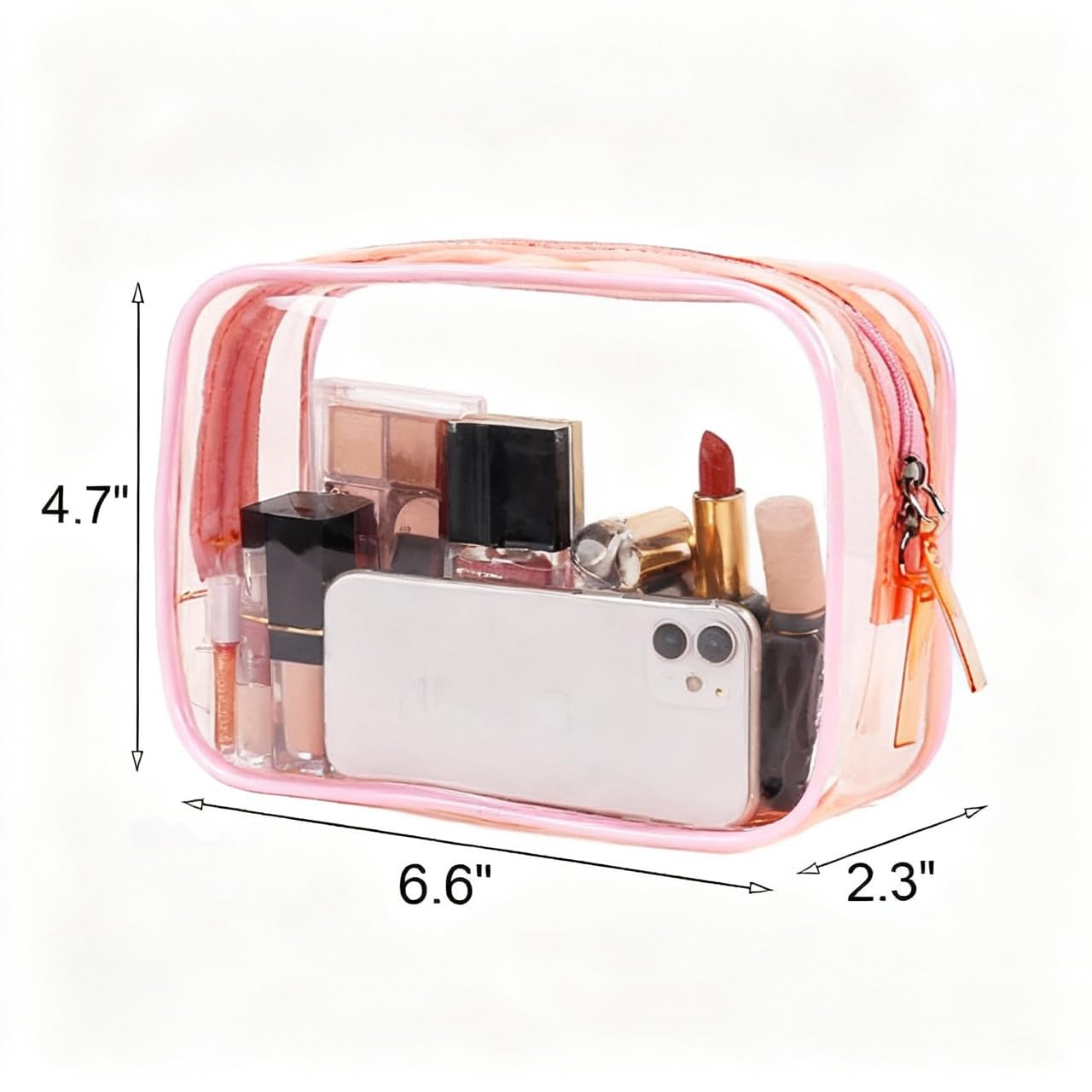 Buminee estuche viaje transparente pequeña, perfecto para artículos de aseo durante vuelos.
