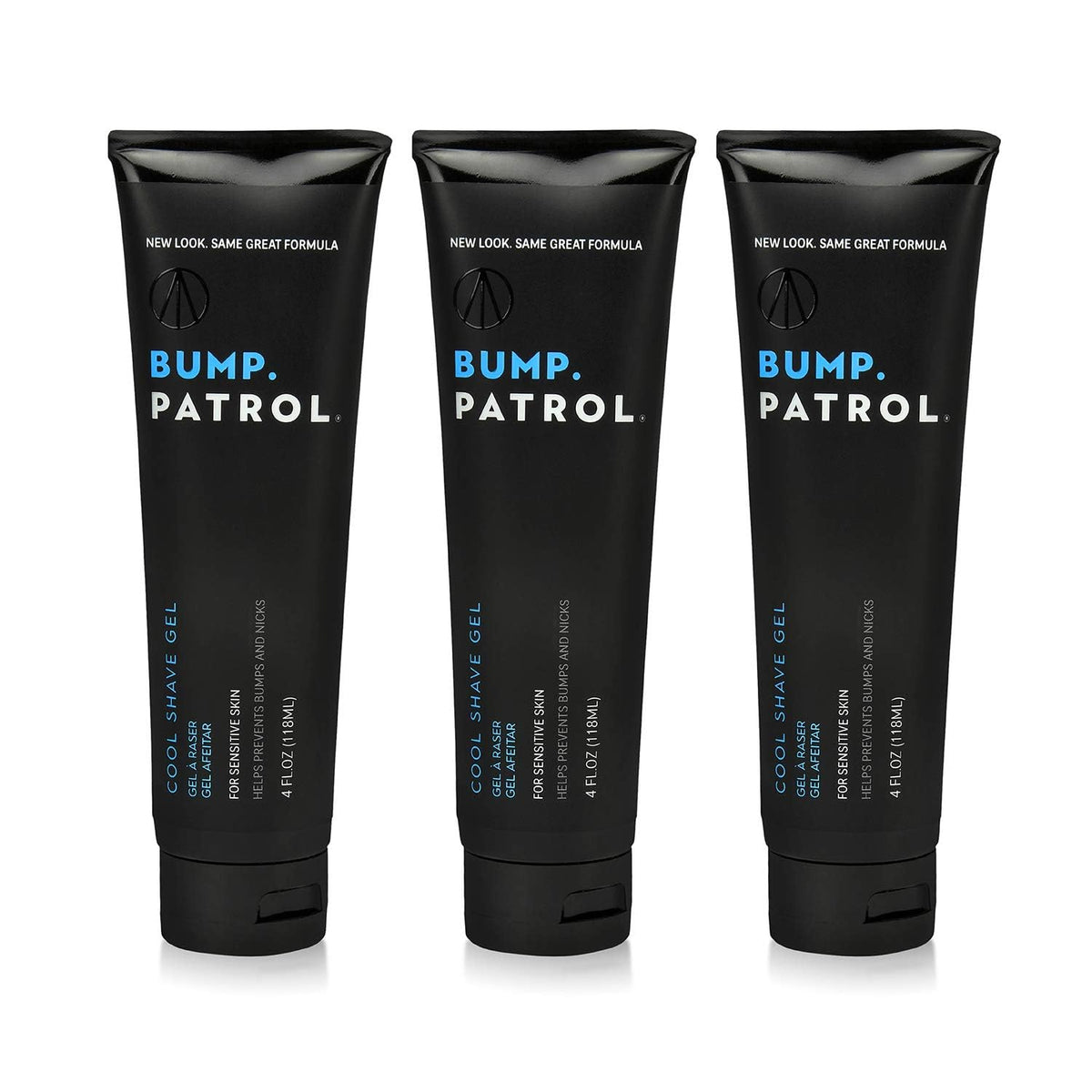 Bump Patrol Gel de Afeitar Frío frente: afeitado limpio con visibilidad total.