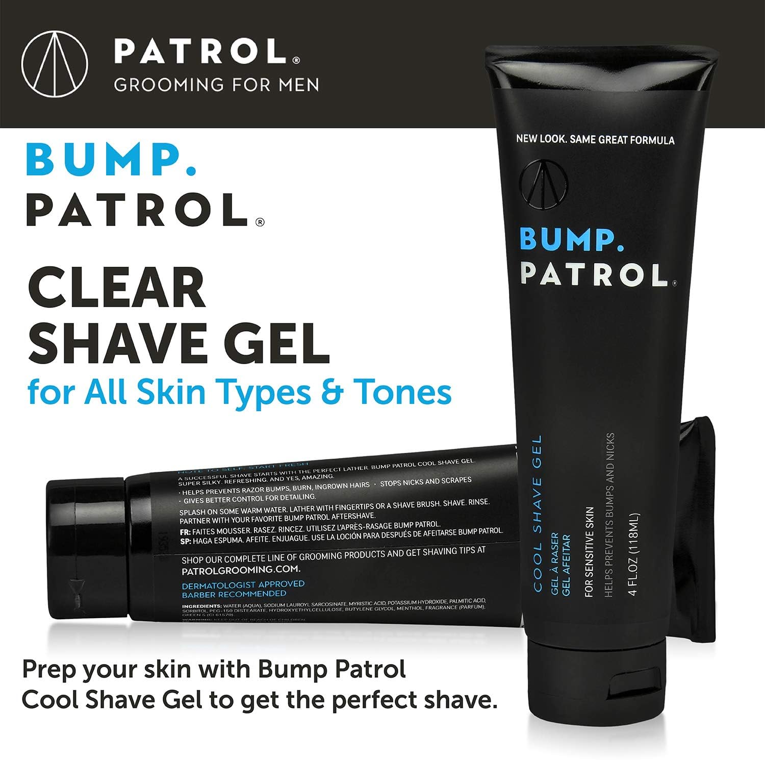 Bump Patrol Cool Shave Gel delivers menthol cooling sensation on skin during shave.