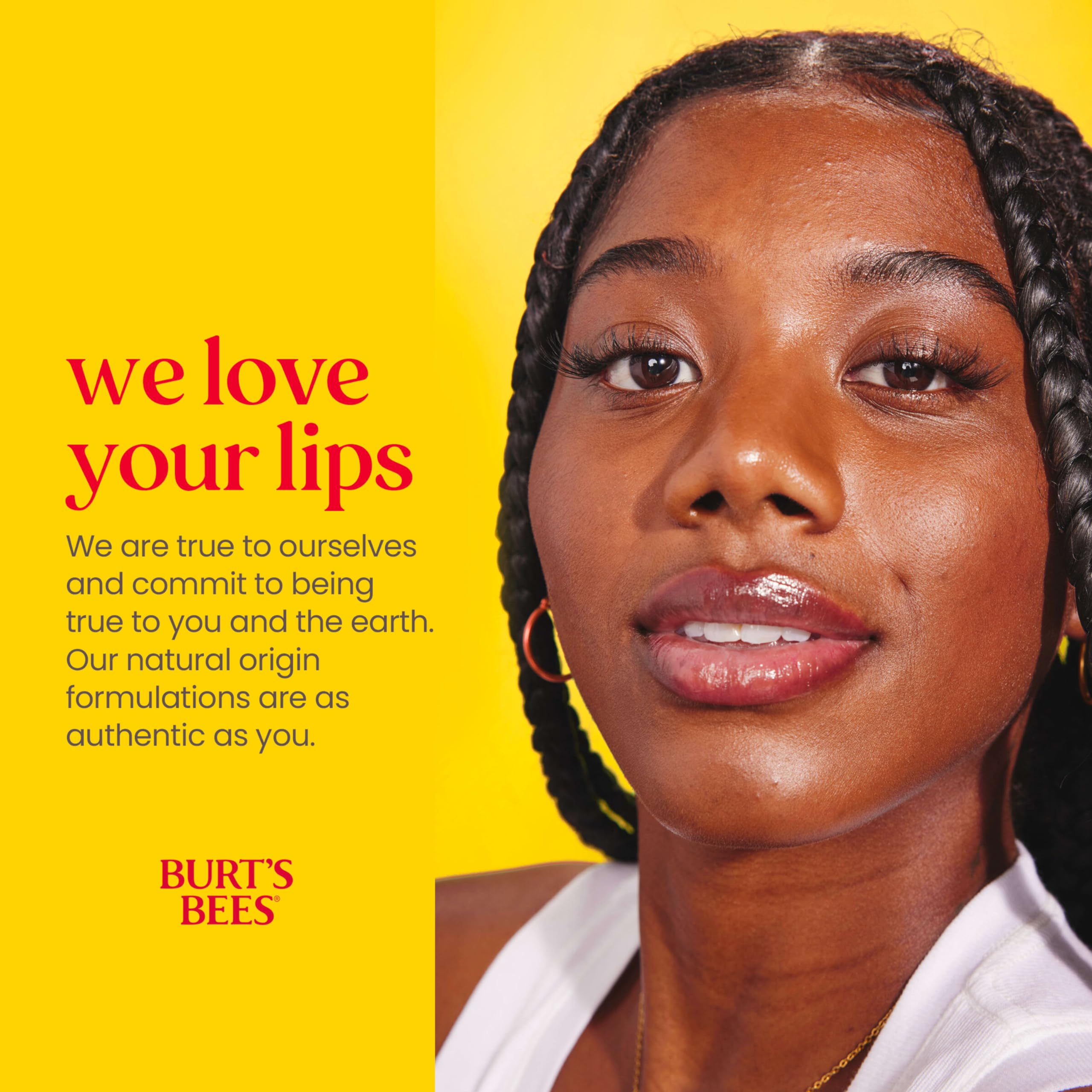 Aplicación suave de Burt's Bees labial, deslizamiento cómodo.