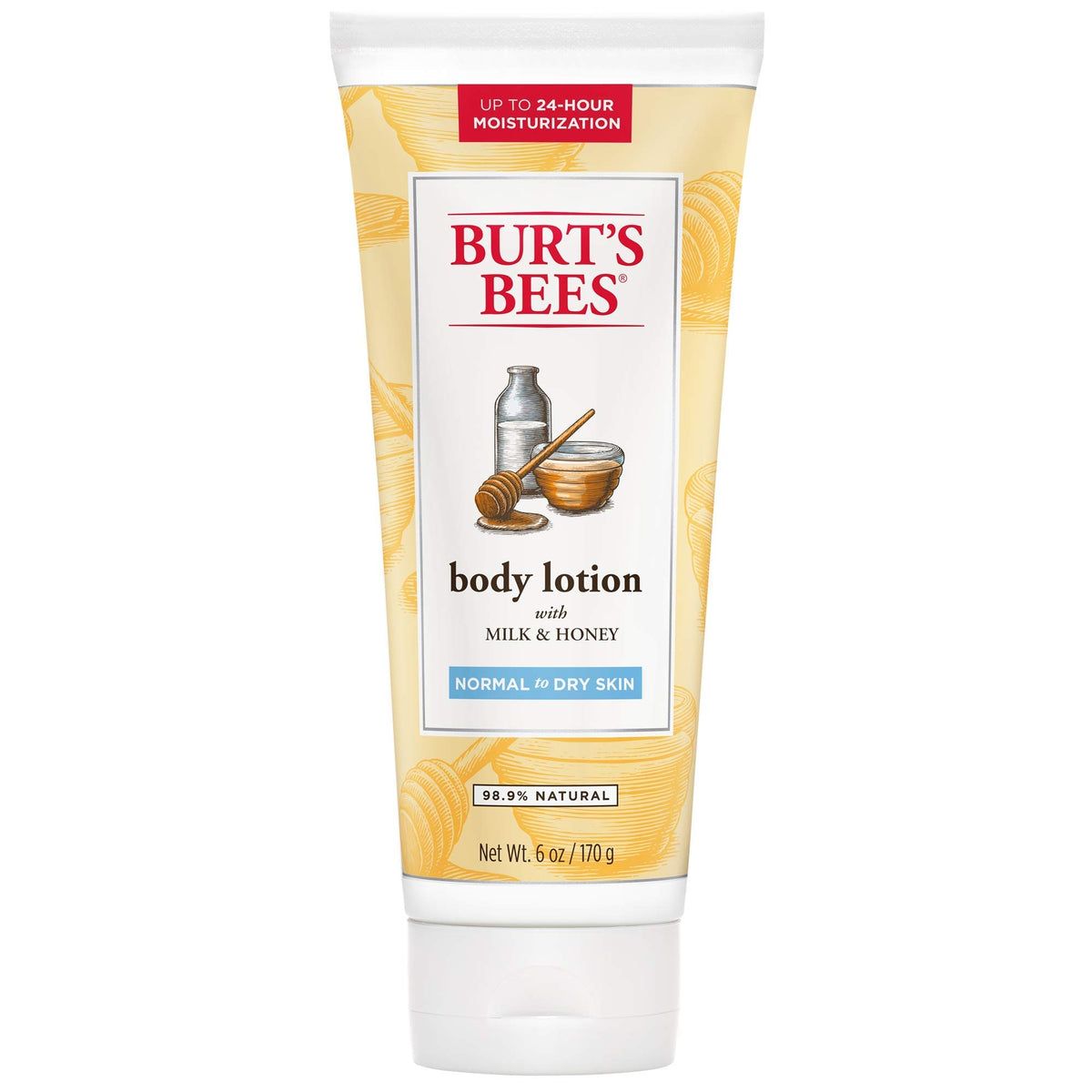 Burt's Bees crema corporal Leche y Miel, hidratación nutritiva para piel seca en un práctico paquete de dos.