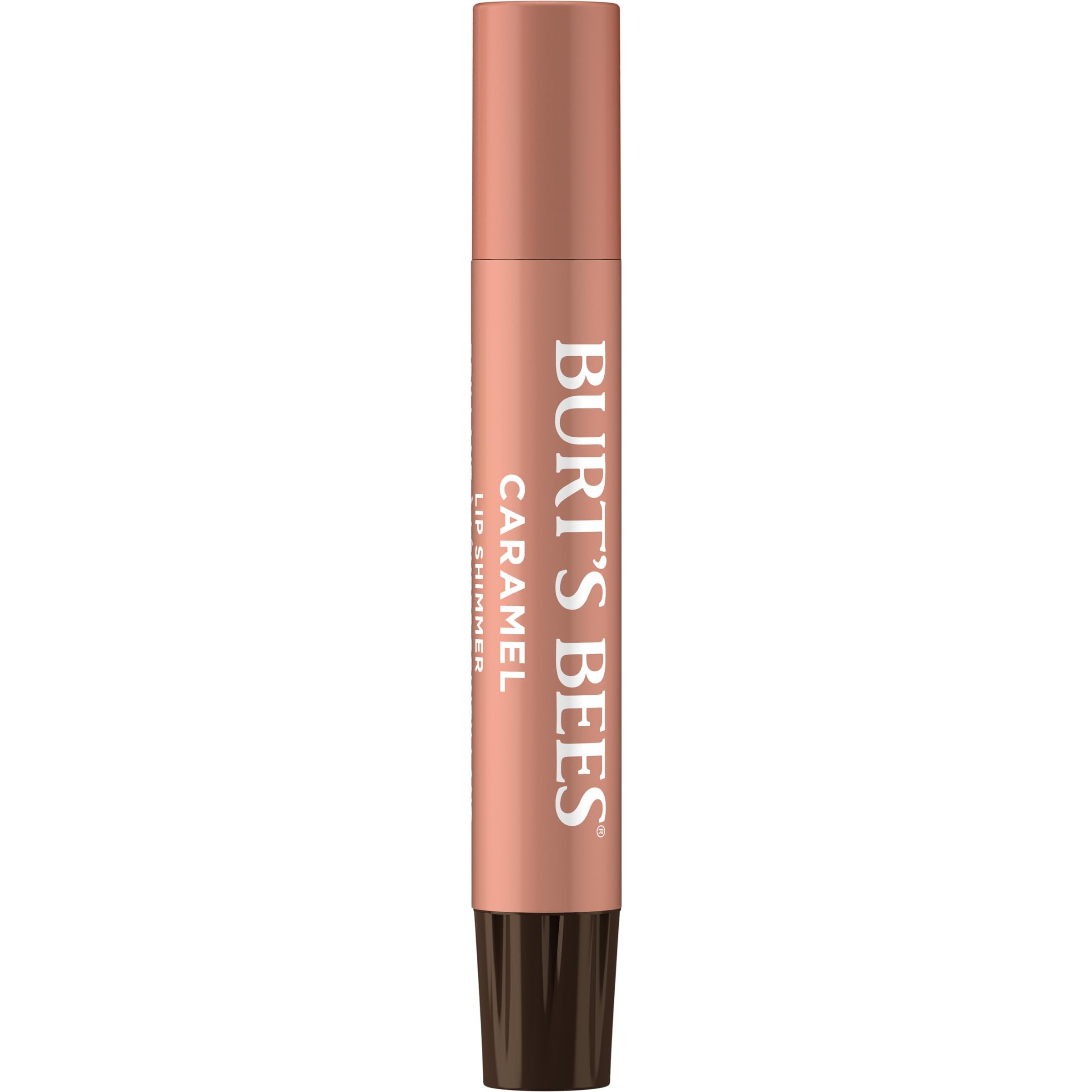 Burt's Bees Lip Shimmer Caramel, tubo compacto para una aplicación precisa y suave.