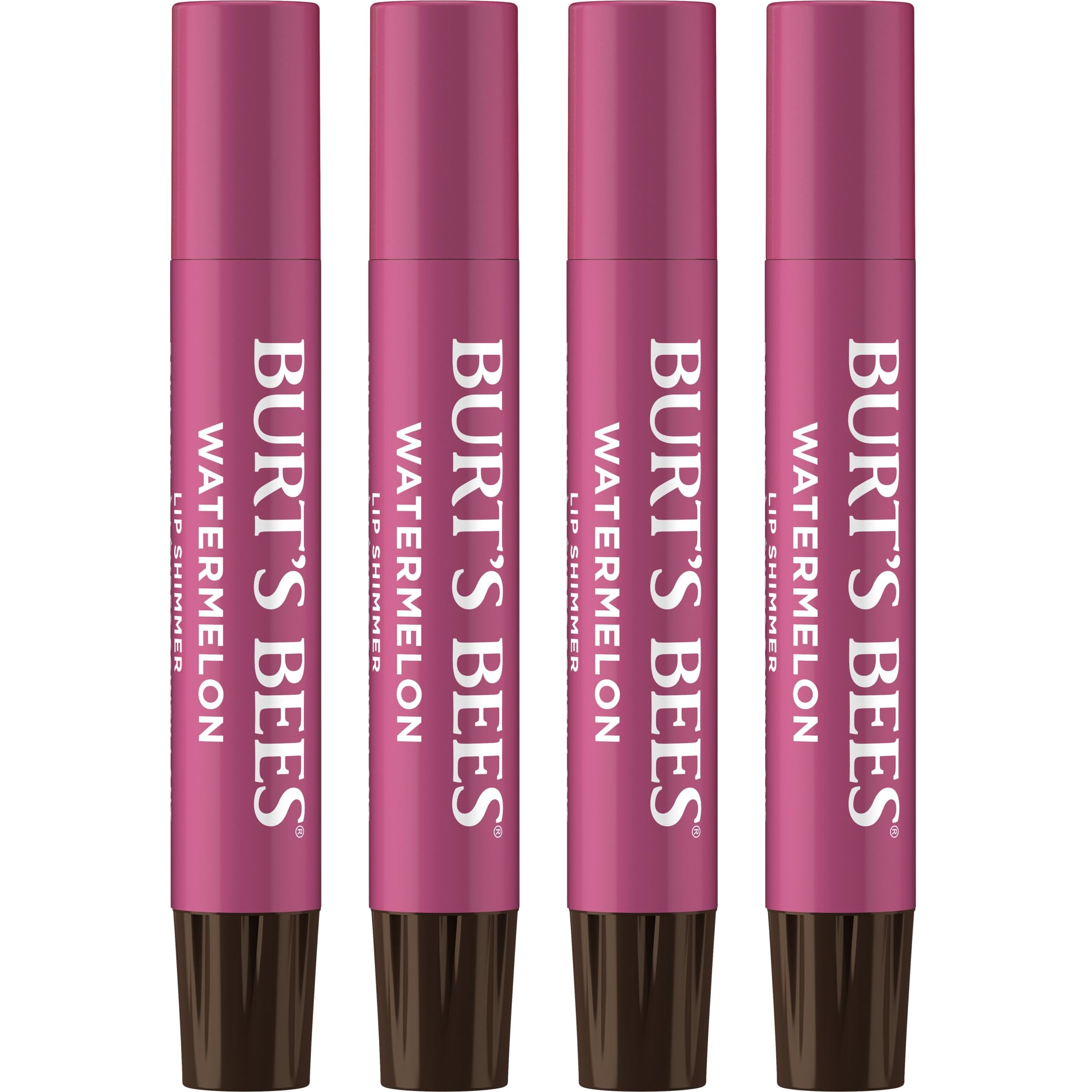 Burt's Bees Lip Shimmer Watermelon, aplicación suave para brillo sutil.