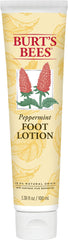Loción de Burt's Bees para pies con menta en botella, frescor y alivio suave.