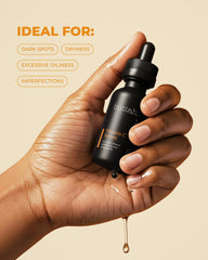 Buttah Vitamina C Serum, etiqueta clara con Vitamina E y Ferúlico.