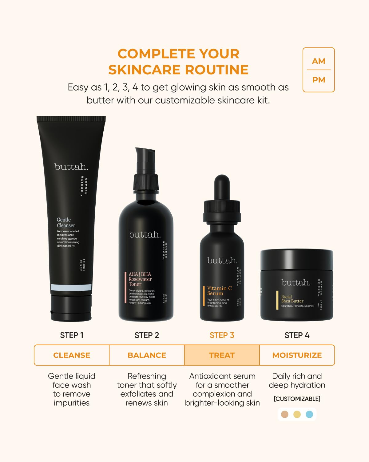 Buttah Vitamina C Serum en rutina nocturna para piel sensible.