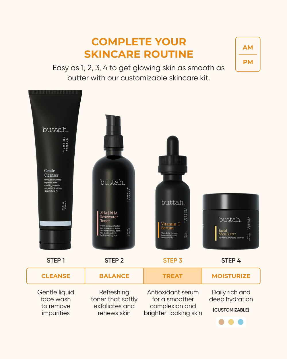 Buttah Vitamina C Serum en rutina nocturna para piel sensible.