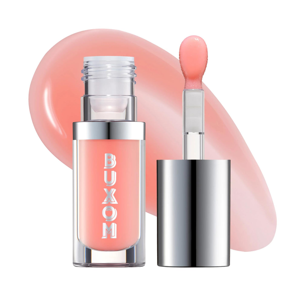 Buxom aceite labial brillante White Russian, aplicador suave para mayor control.