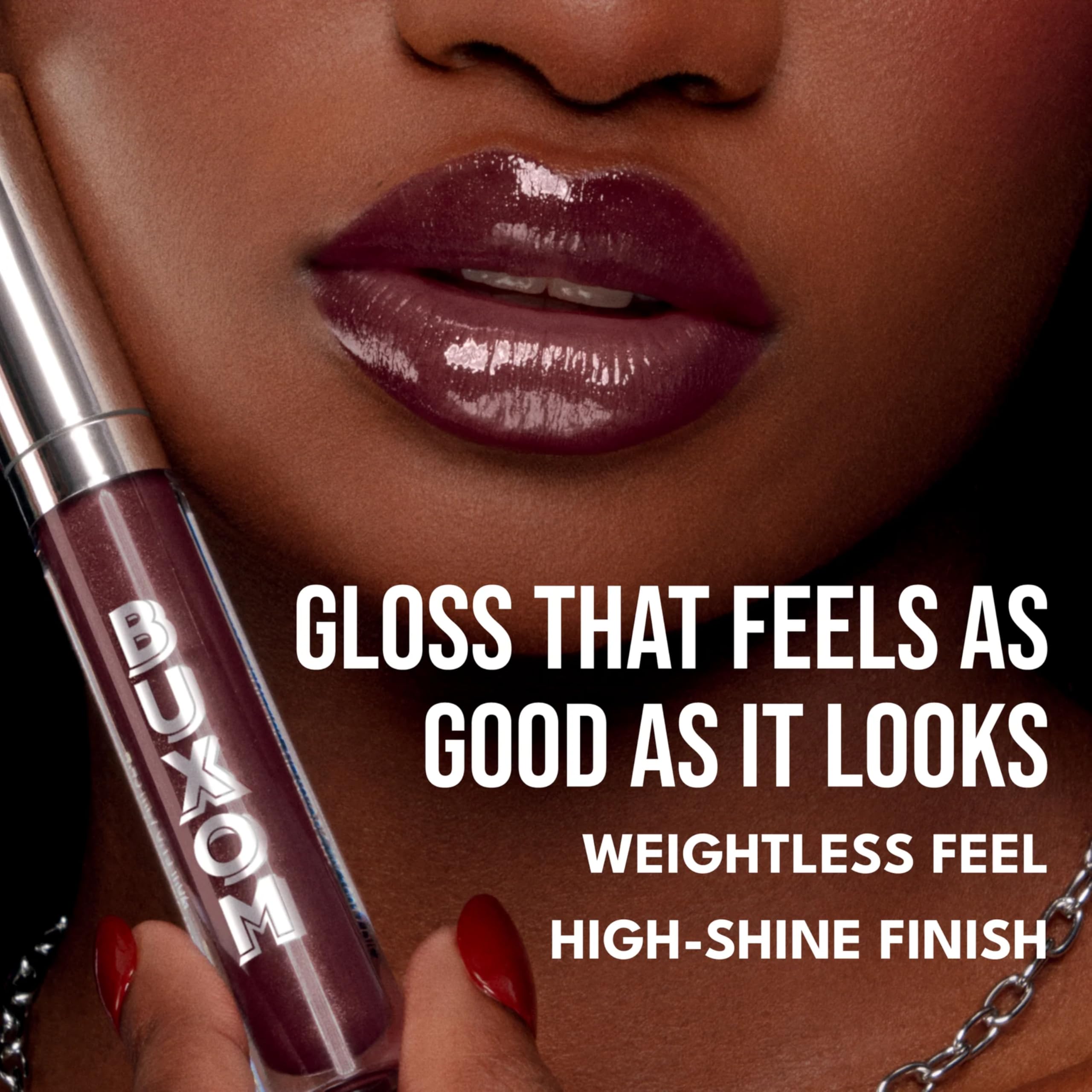 Buxom Emma gloss peptide voluminisant pour un effet rebondi.