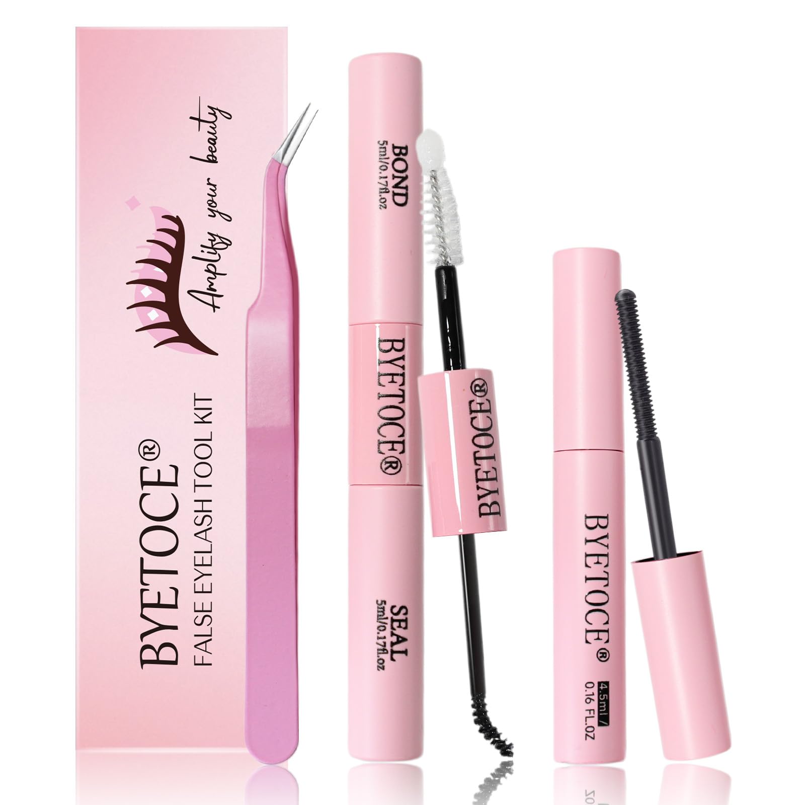 BYETOCE kit completo para extensión de pestañas, ideal para empezar a usar pegamento y sellante.