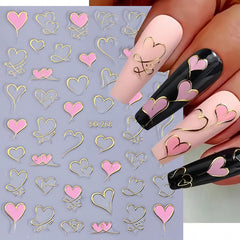 BYJKYEN diseño de corazones para uñas, estilo romántico y elegante