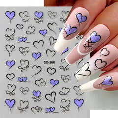 BYJKYEN pegatinas autoadhesivas de corazón para uñas, facilita la manicura DIY