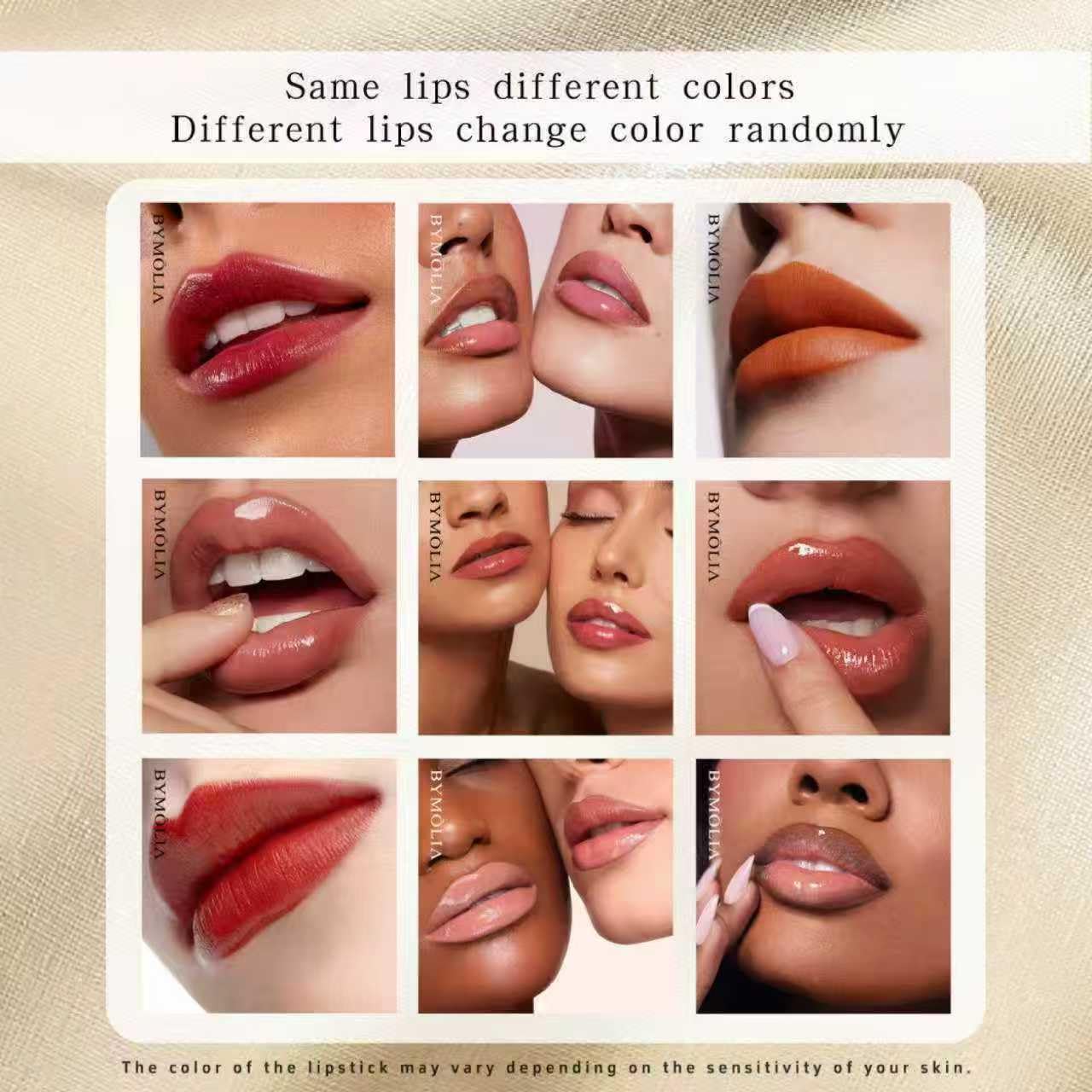 BYMOLIA barra de labios tintado activado por pH para color único.