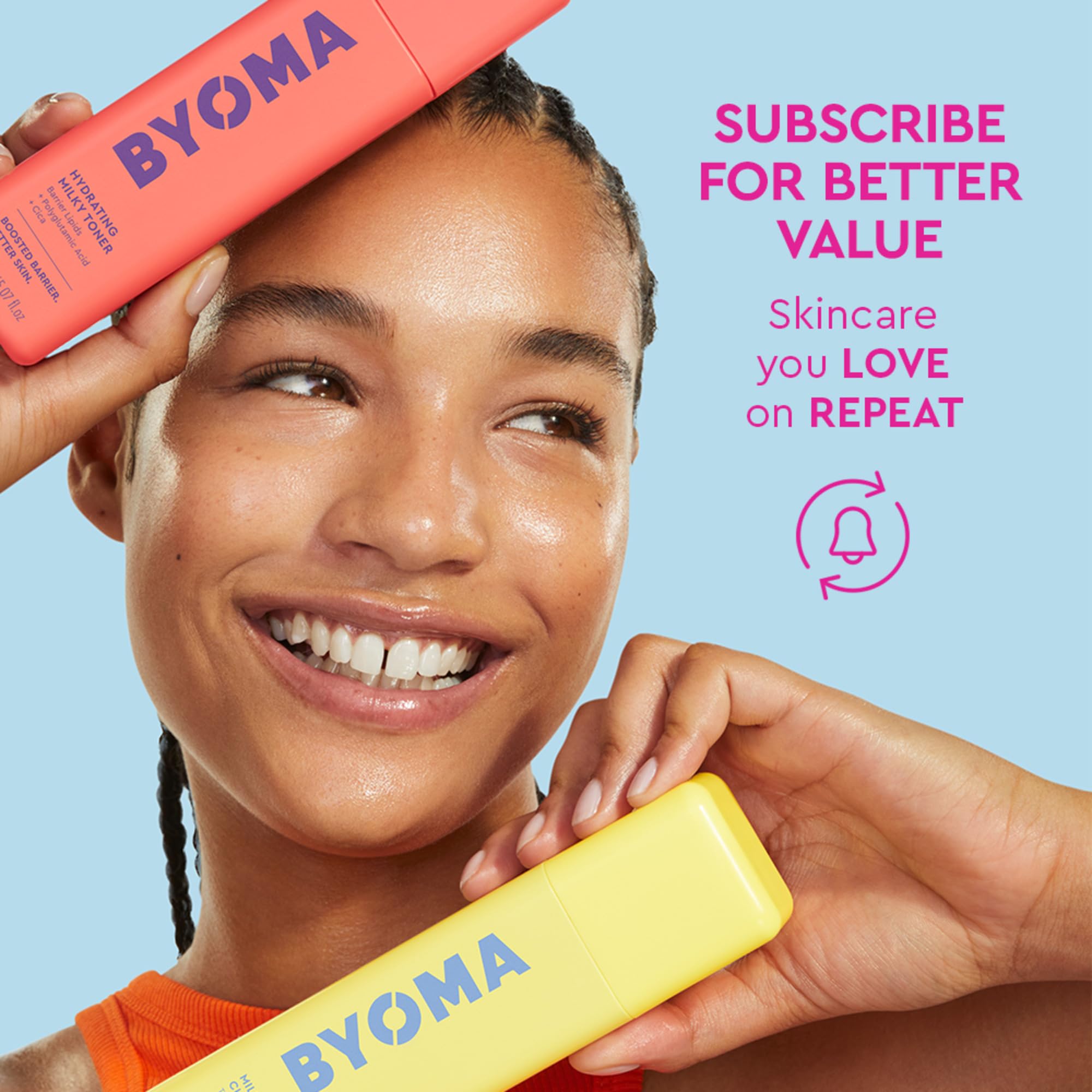 BYOMA skin barrier graphic illustrating moisture retention and protection