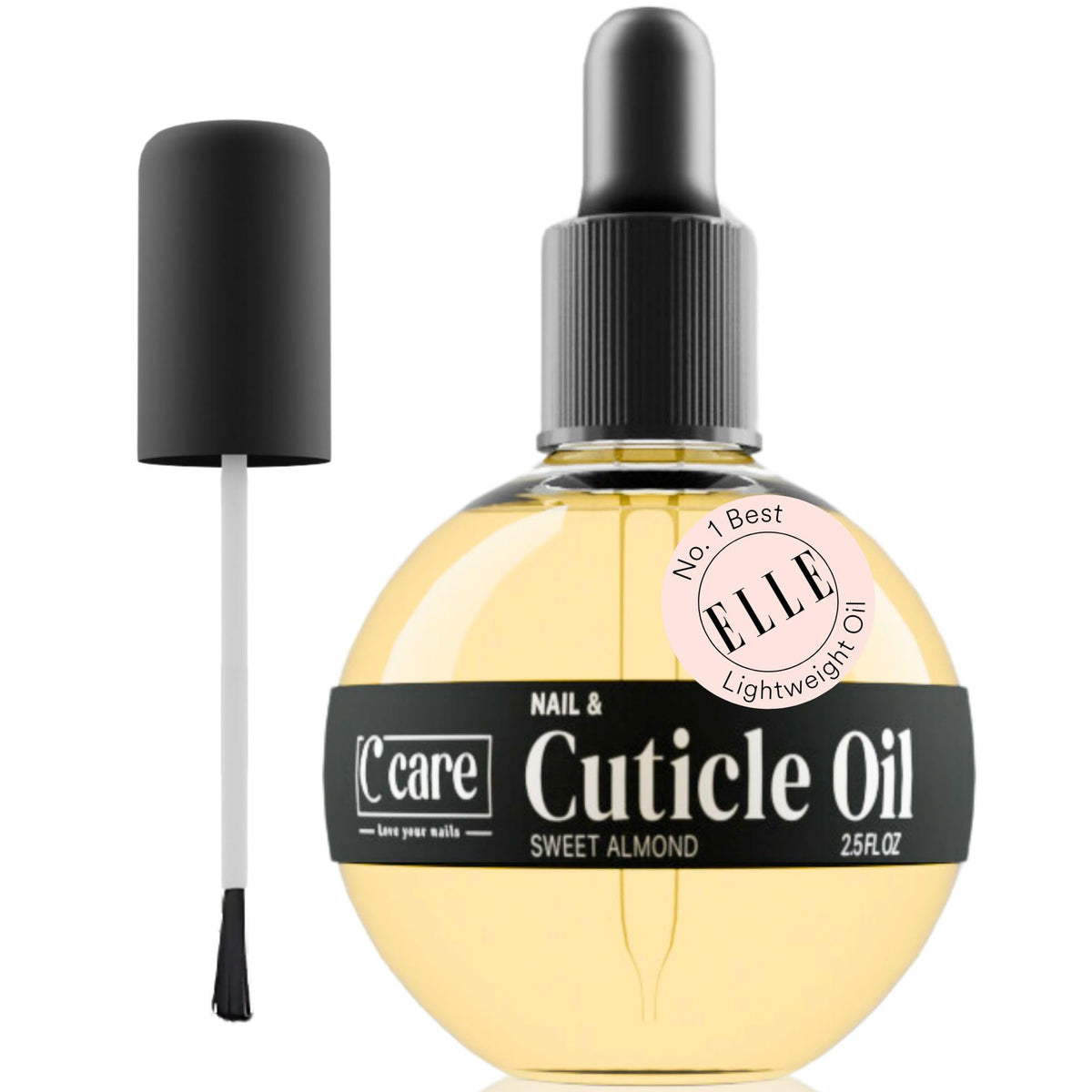 C CARE botella de aceite para cutículas con almendra, hidratación profunda.