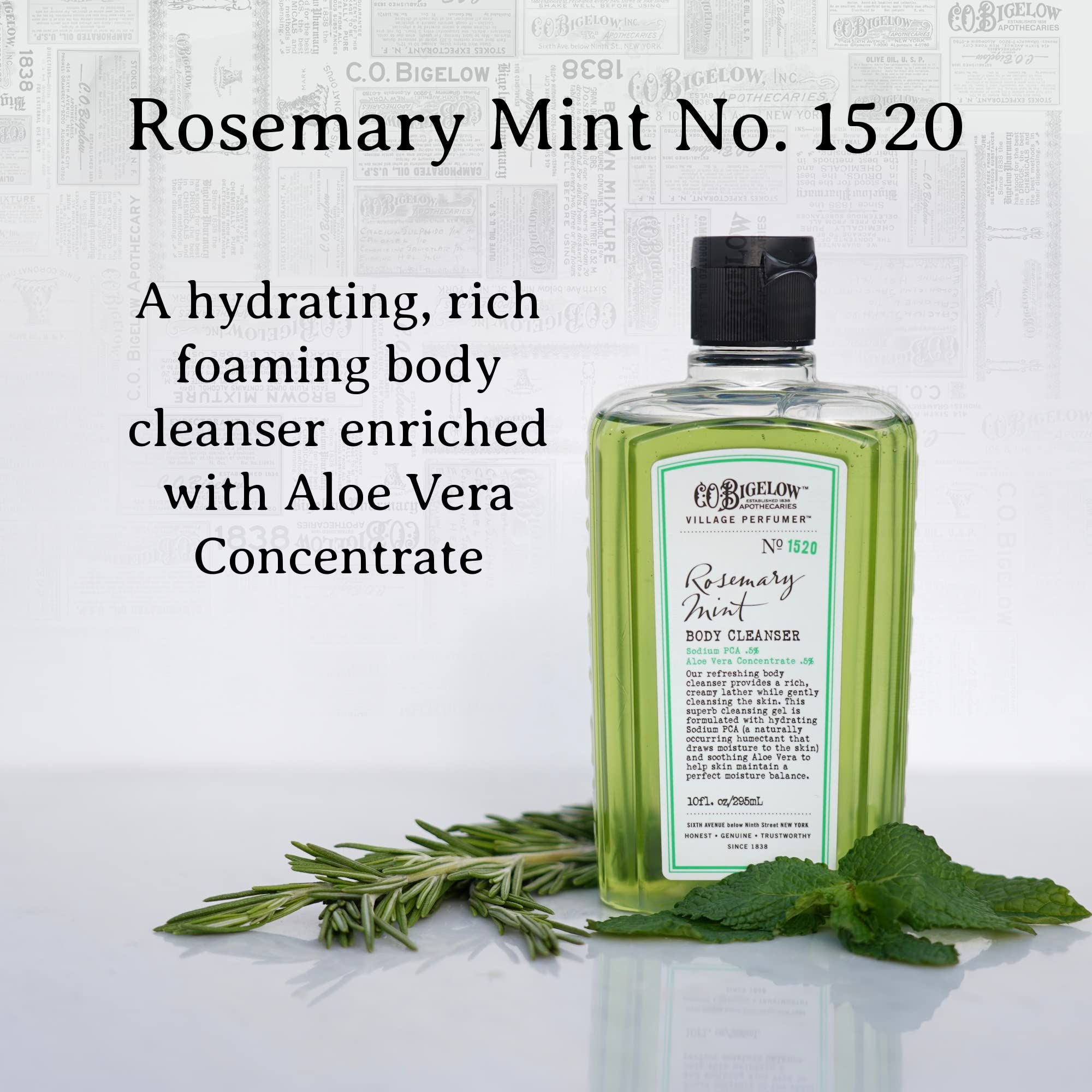 C.O. Bigelow aroma mentolado de romero y menta, aporta sensación de frescura.