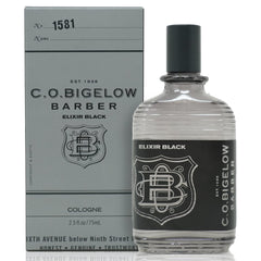 C. O. Bigelow Elixir Black, botella frontal, aroma duradero para uso diario.