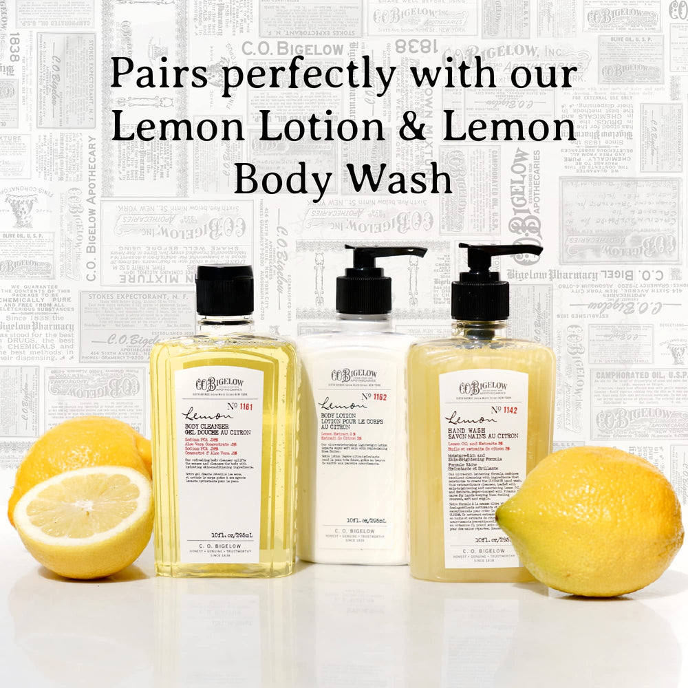 Aroma cítrico del Jabón C.O. Bigelow Limón, experiencia de lavado diario.