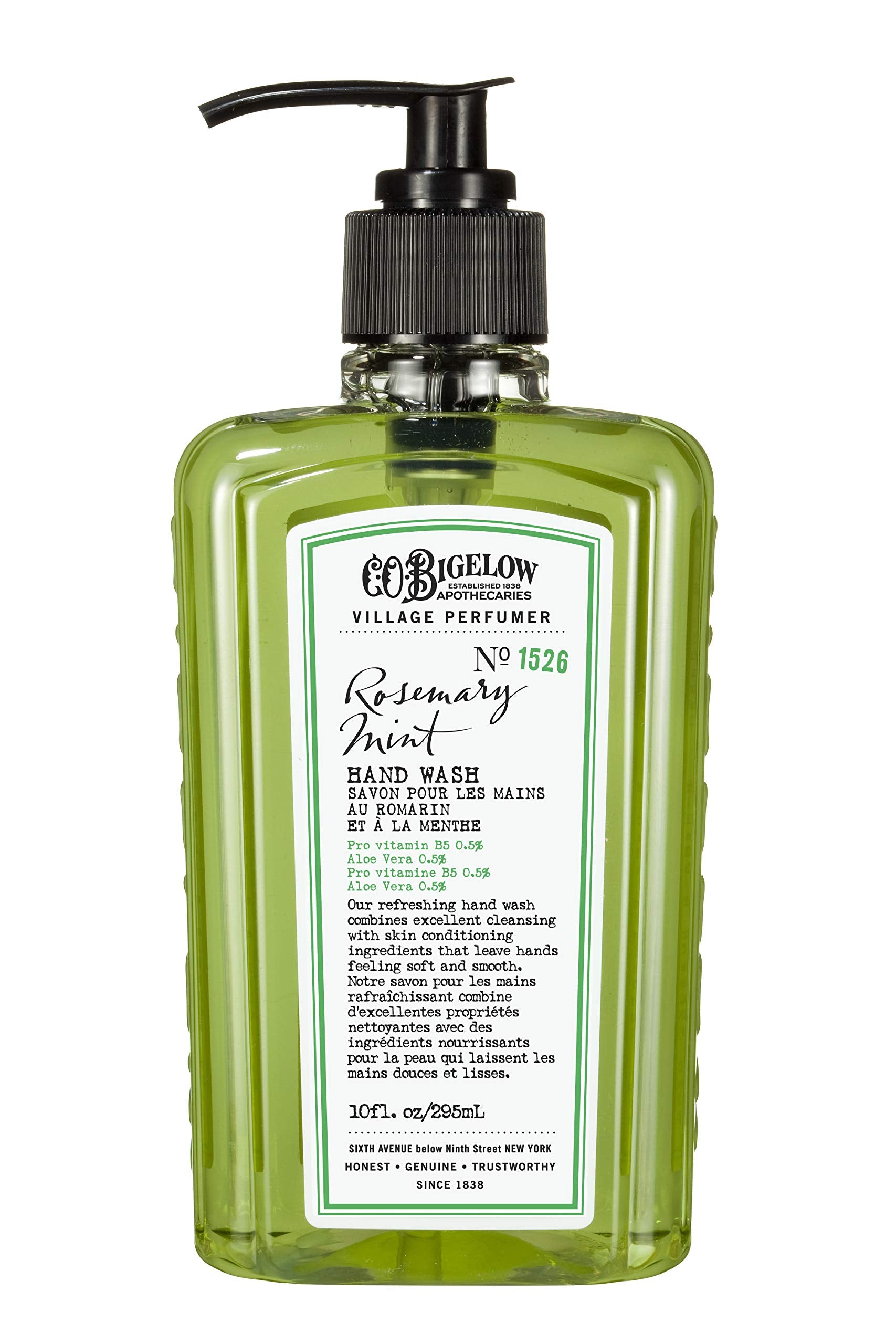 Jabón de manos C.O. Bigelow, foco dispensador, hidrata y limpia suavemente.