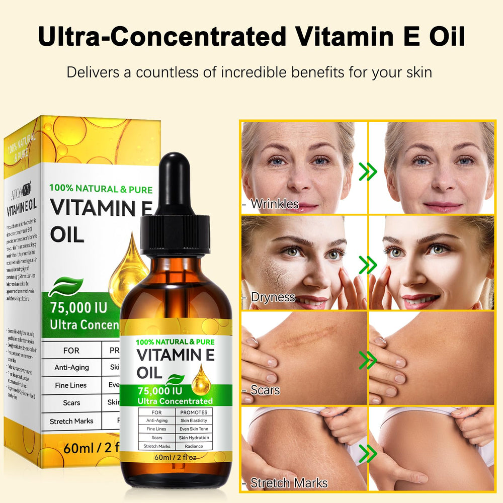 Cacukn Vitamina E, aceite para cuerpo, hidrata la piel uniformemente