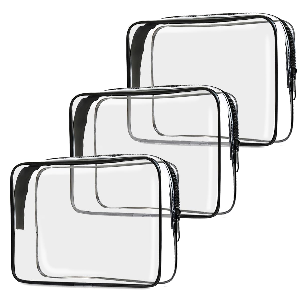 Cadavo bolsas de aseo transparentes 3-pack para ver contenidos al instante.