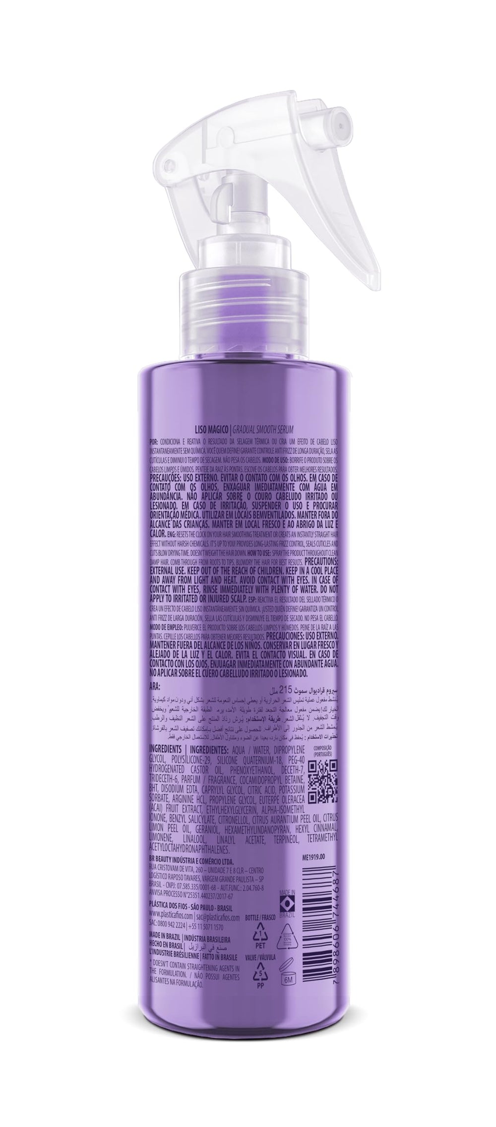 CADIVEU Liso Magico Serum, application rapide sur cheveux mouillés, réduction des frisottis.