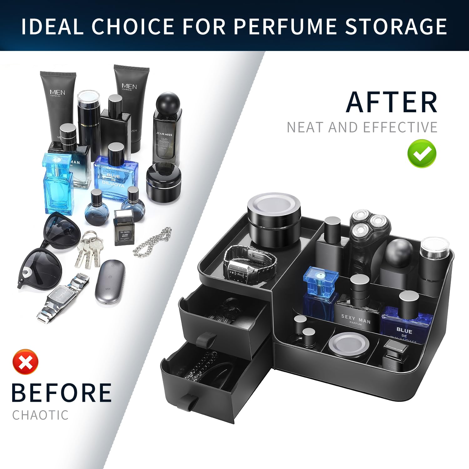 CADRSLES organizador acabado negro, diseño elegante que complementa tu ambiente.
