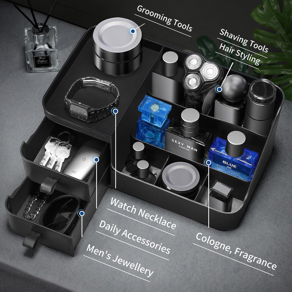 CADRSLES organizador superficie impermeable, fácil limpieza tras salpicaduras de perfume.