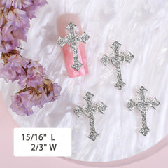 Cagzzee accesorios cruz 3D cristal para uñas; diseño elegante.