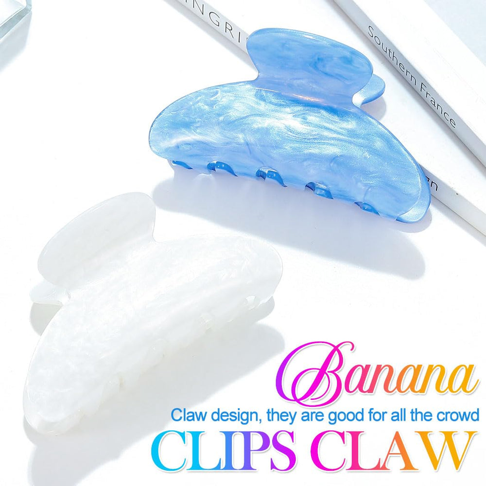 CAKURE clip acrílico azul lago, sujeción estable para cabello grueso.