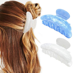 CAKURE clip acrílico blanco, agarre suave para peinados sin daño.