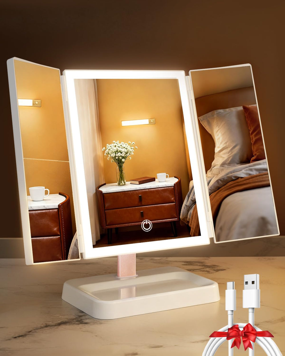 Calepop esençpejo de vanidad con luces ideal para maquillarte con luz adecuada