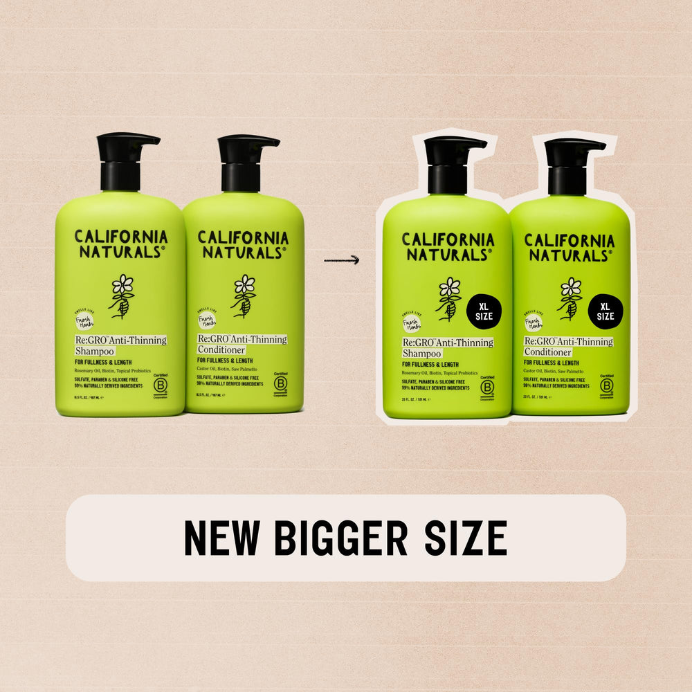 Cabello tras lavado con Re:GRO, aspecto brillante y sedoso