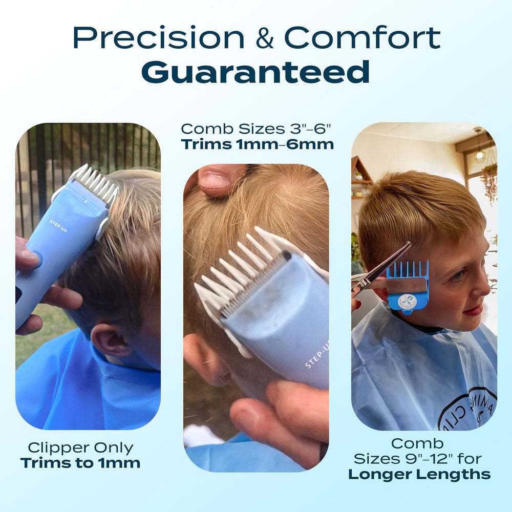 CALMING CLIPPER Step-Up, accesorios visibles, opciones de ajuste de corte.