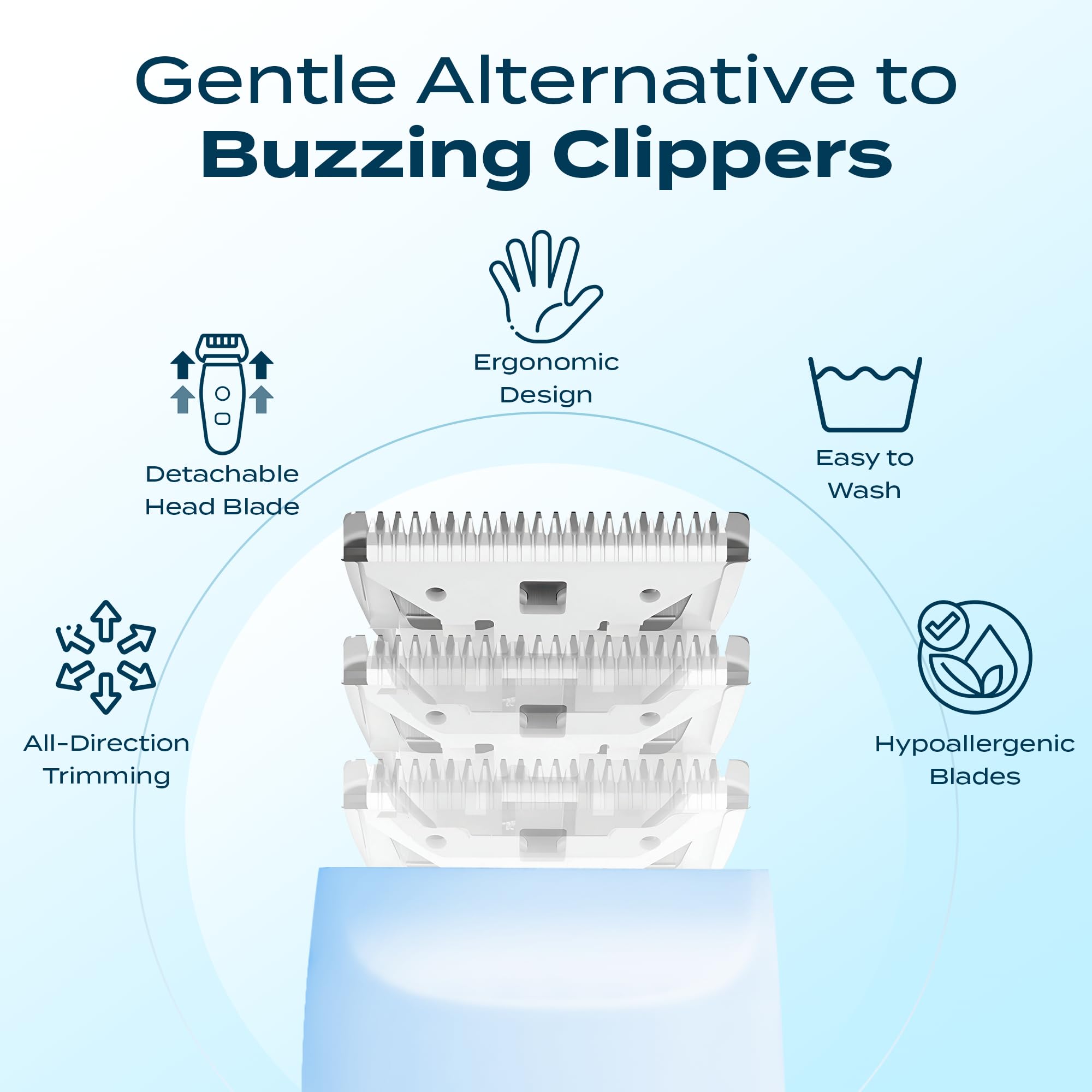 CALMING CLIPPER Step-Up, diseño lavable y duradero para uso diario.
