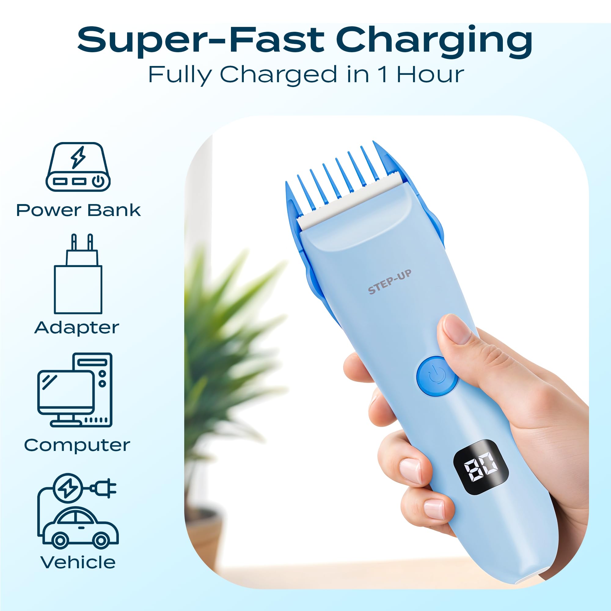 CALMING CLIPPER Step-Up, uso familiar para sesiones sin estrés.