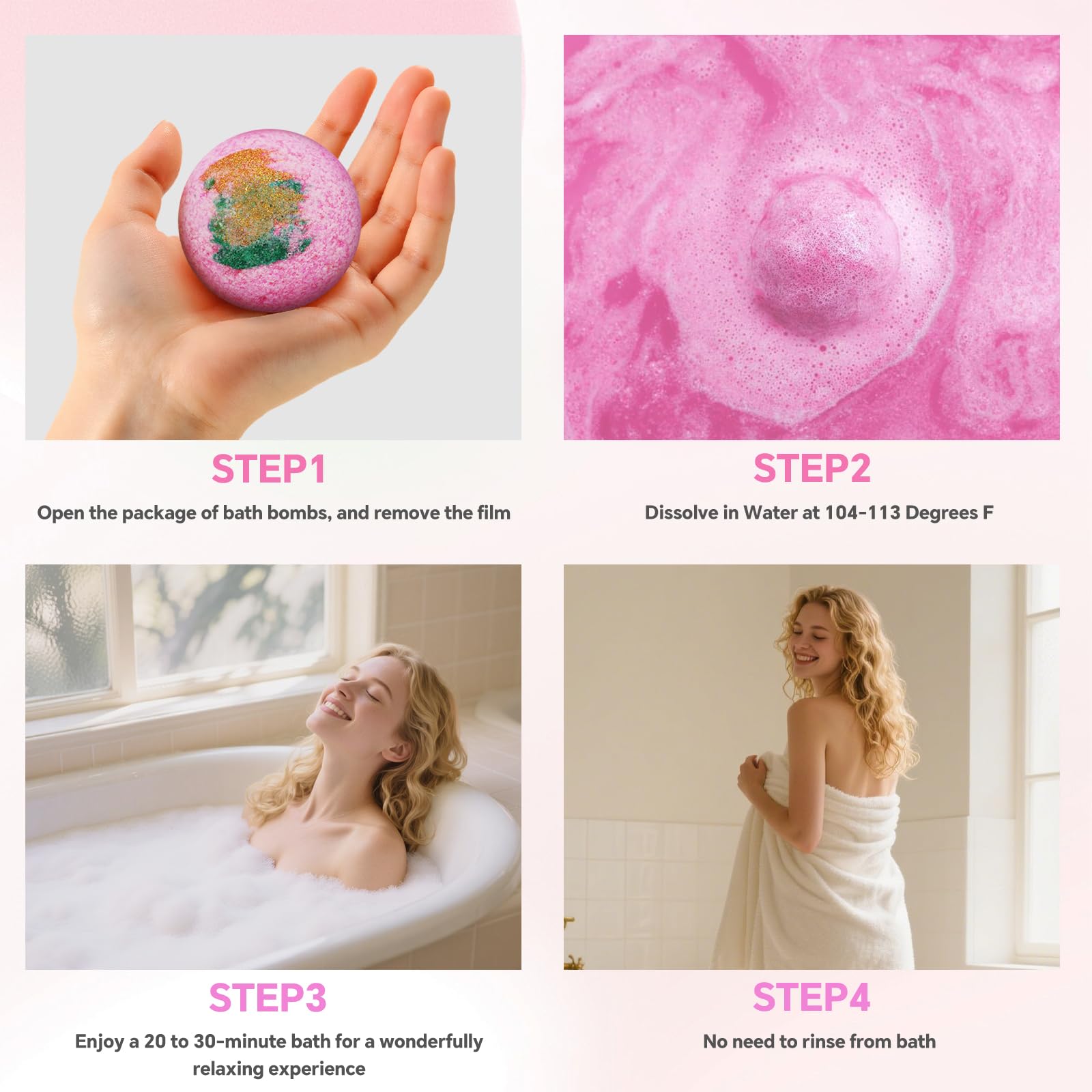 CalmNfiz bomba de baño rosa: hidratación suave y fragancia delicada