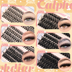 Clústeres de pestañas con efecto ligero para un look natural 30D-40D-50D