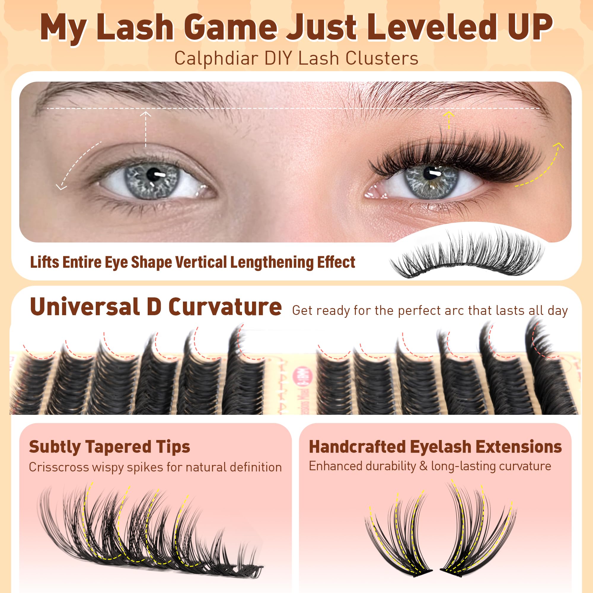 Calphdiar extensiones DIY ligeras y suaves para piel sensible