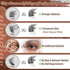 Calphdiar tiras autoadhesivas claras para un look más natural.