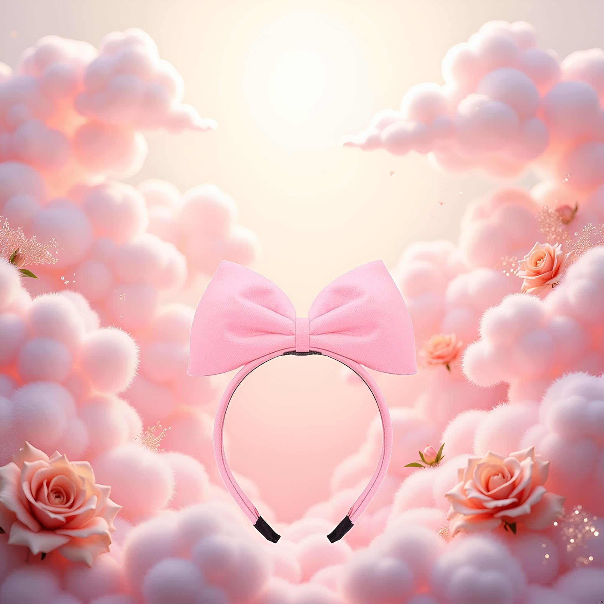 Diadema Calsgkspray con lazo rosa para mujeres, ideal para fiestas y cumpleaños