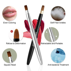 Camdeez Rownyeon brocha labios cerda plana, acabado suave y definido.