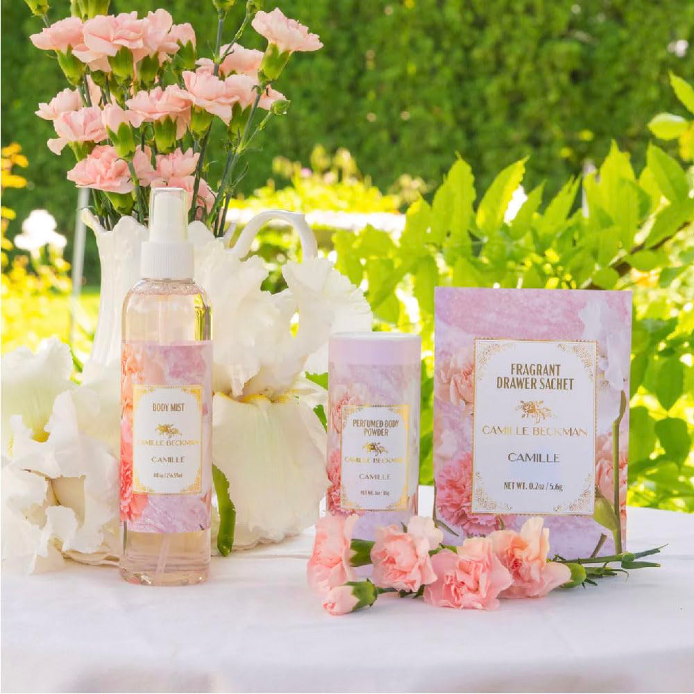 Camille Beckman polvo perfumado para zonas cálidas y sudorosas.