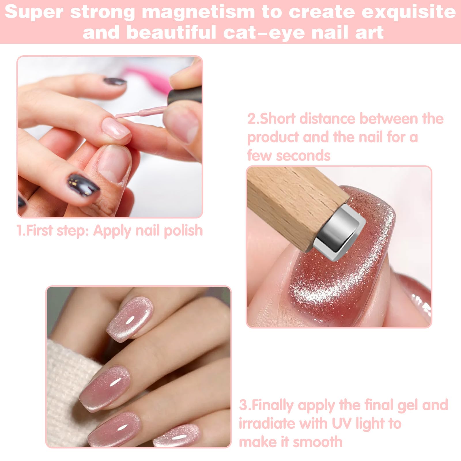 CANIPHA imán de uñas diseño ergonómico para uso cómodo.