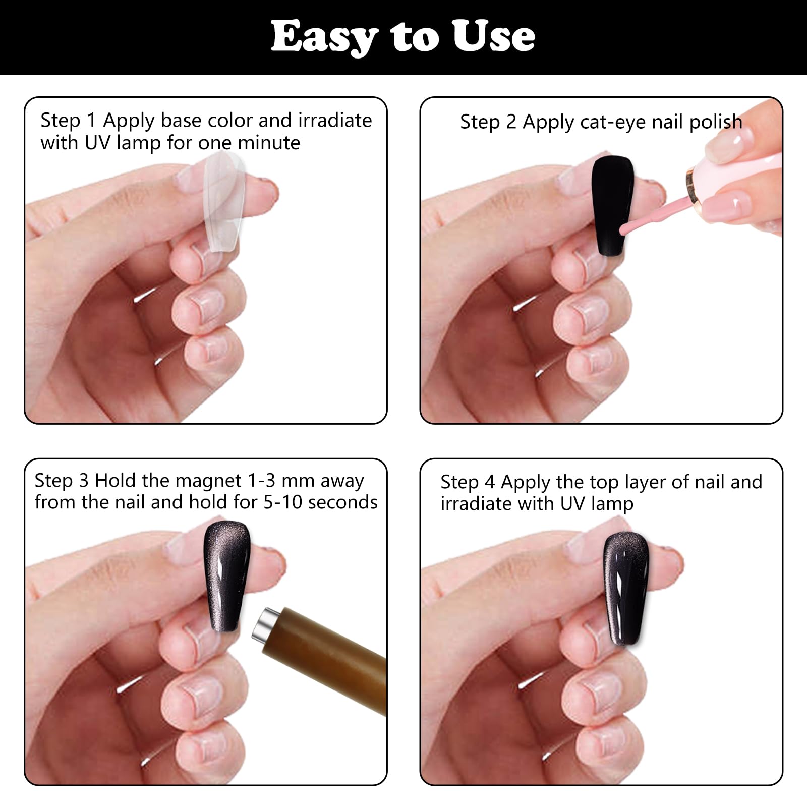 CANIPHA mango de madera del imán para manicura cómodo