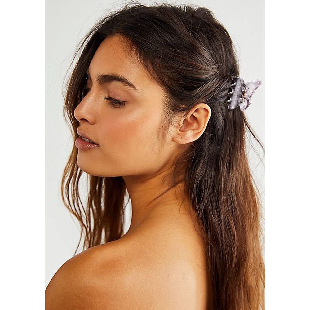 Canitor clip cabello mariposa rosa 1-9 pulgadas, complemento elegante para looks casuales.