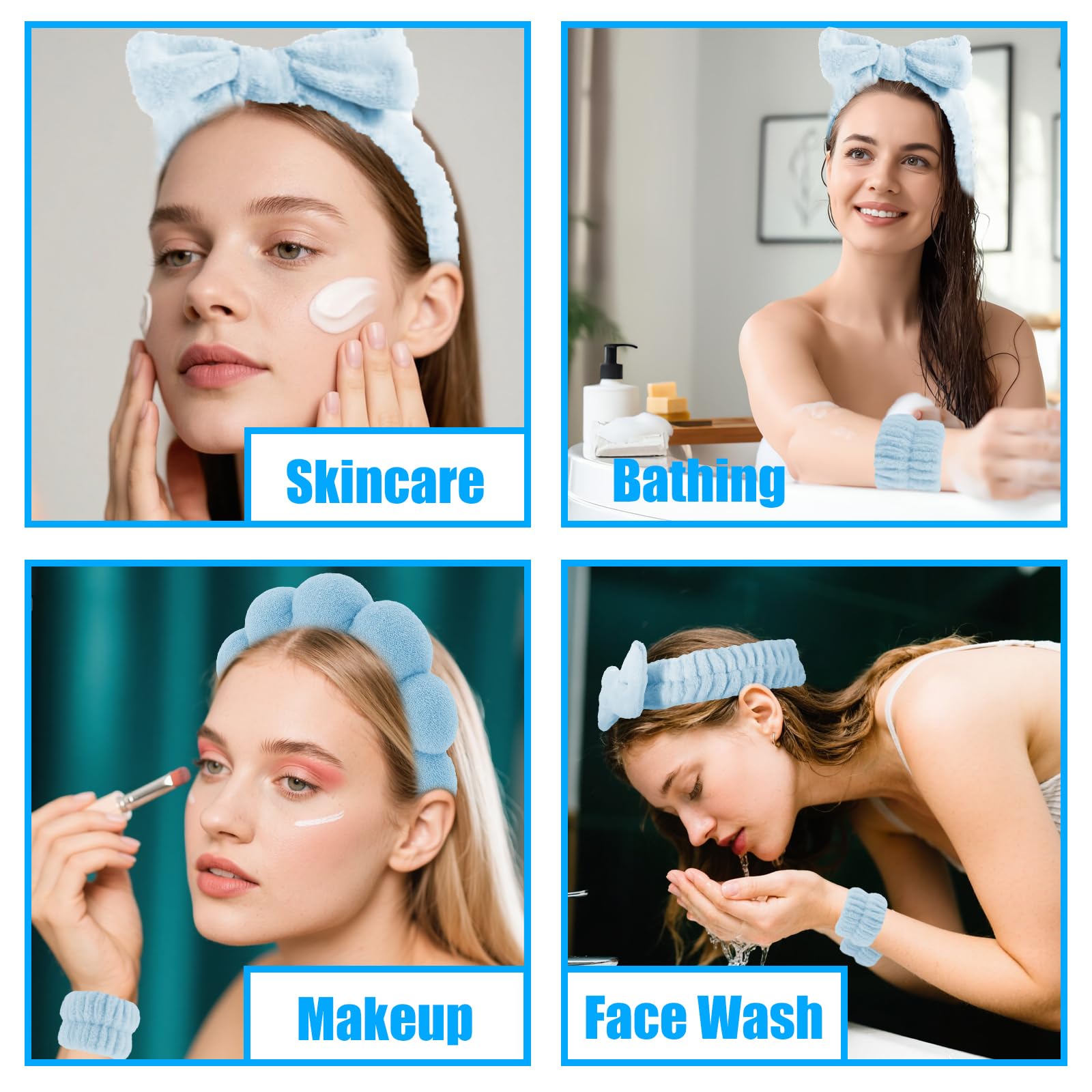 Muñequeras Canitor Spa azules; evitan salpicaduras durante la limpieza.