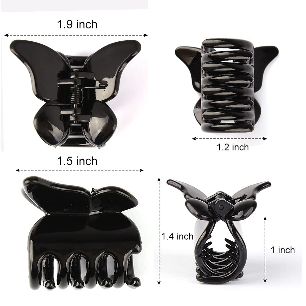 Canitor conjunto de 4 clips mariposa, colores versátiles para combinaciones rápidas.